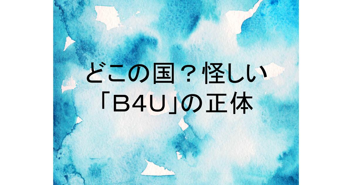 b4u スーツ ケース どこ の 国